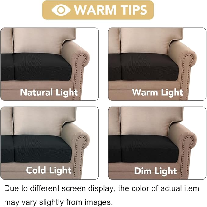 H.VERSAILTEX Super Stretch Couch Cushion Covers Sofa Cushion Slipcovers - Image 3