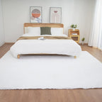 Ghouse White 8x10 Area Rug Fluffy Faux Rabbit Fur Rug White Plush Shag Rug - Image 2