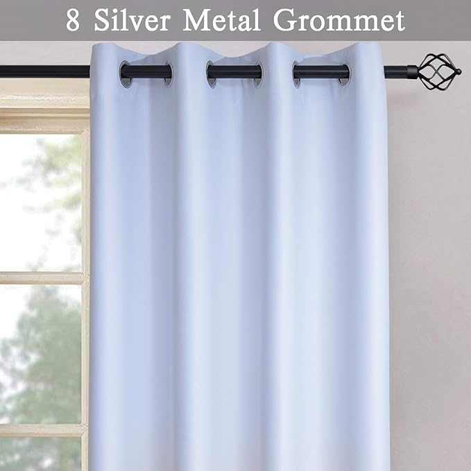 Gradient Color Ombre Blackout Curtains Black Thickening Polyester Eyelet Top - Image 3