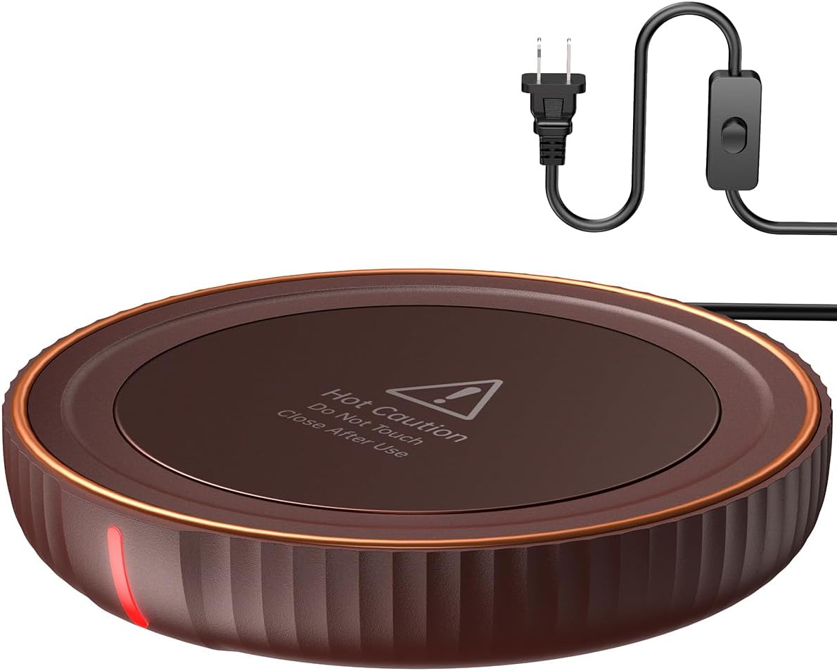 HouseGem Large Candle Warmer Plate - Coffee Cup Mug Warmer for Desk, Candle Melter, Electric Mug Heater for Beverages, Milk & Tea, Coffee Accessories Ideal Gifts Keep Cup Warm (Pink)