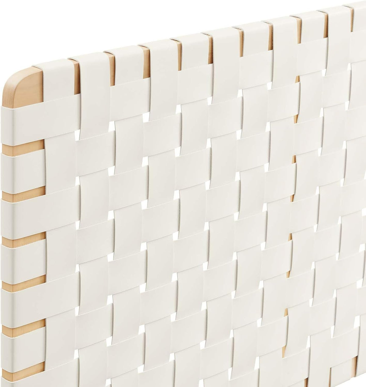Modway Sparta Vegan Leather Weave King Headboard in Natural Beige, Faux Leather King Headboard Only with Wall Mount Design for Primary Bedroom or Guest Room