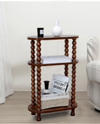 3-Tier Narrow Side Table, Slim End Table for Small Spaces