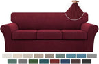Turquoize 4 Piece Sofa Covers for 3 Cushion Couch Sofa Slipcover Soft Couch by Turquoize