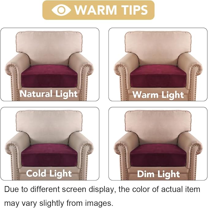 H.VERSAILTEX Velvet Stretch Couch Cushion Cover Plush Cushion Slipcover - Image 6