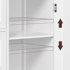 Yaheetech Small Bathroom Storage Cabinet with 4 Drawers & Door, White