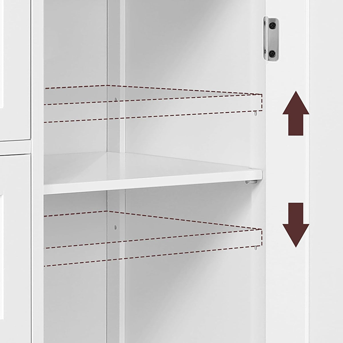 Yaheetech Small Bathroom Storage Cabinet with 4 Drawers & Door, White