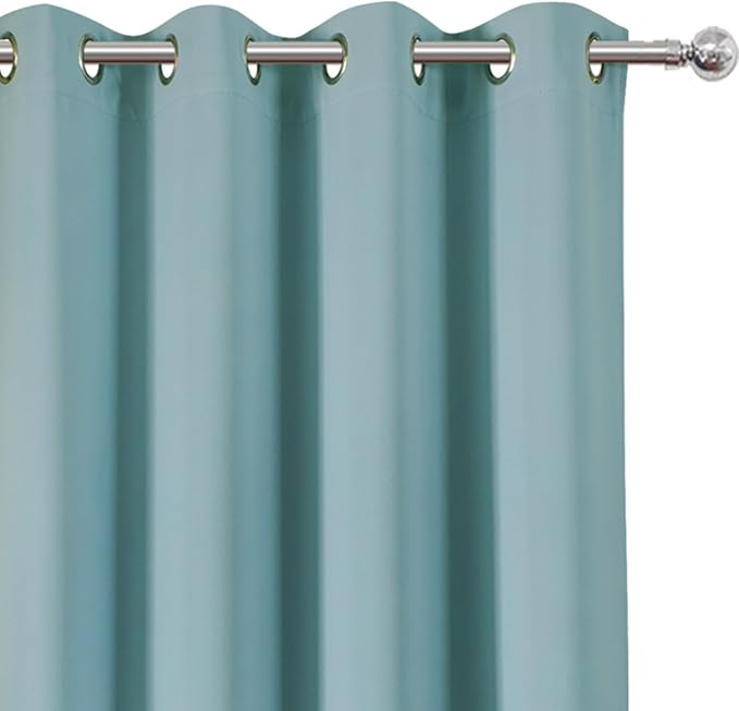 LEMOMO Stone Blue Blackout Curtains 66 x 63 Inch Length/Set of 2 Curtain - Image 6
