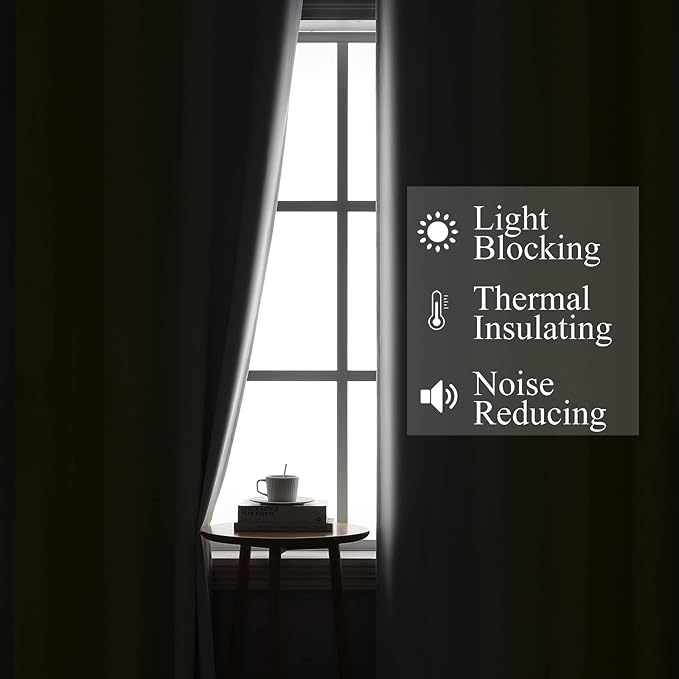 Estelar Textiler Yellow and Greyish White Blackout Curtains 45 Inch Length - Image 3