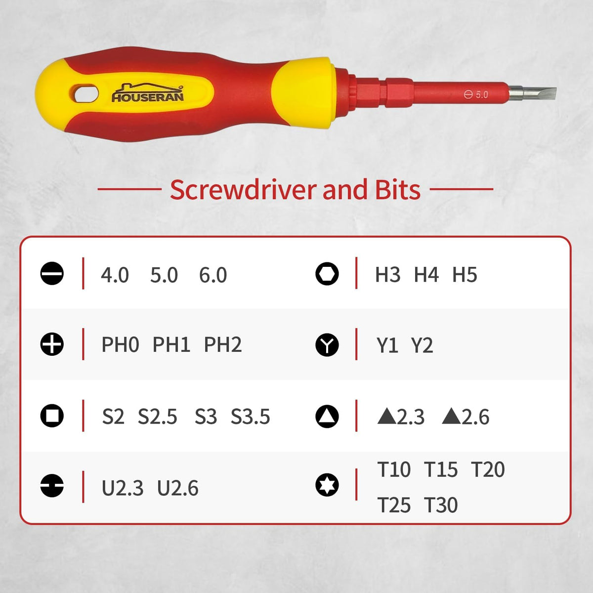 Electrical Screwdriver Set, Insulated Screwdriver, 26 Pcs