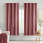 MIULEE Dusty Rose Back Tab Blackout Curtains 63 Inch Length 2 Panels Set by MIULEE
