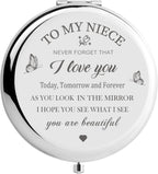 Niece Compact Mirror - Makeup Mirror Gifts for Niece from Aunt, Birthday & Christmas