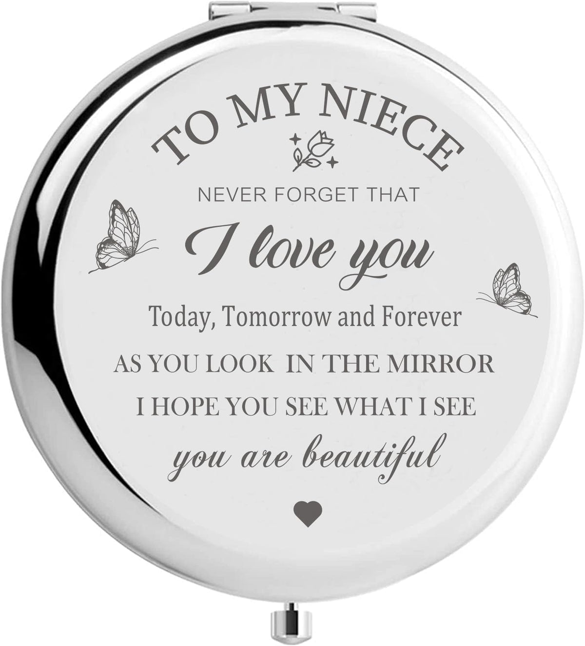 Niece Compact Mirror - Makeup Mirror Gifts for Niece from Aunt, Birthday & Christmas