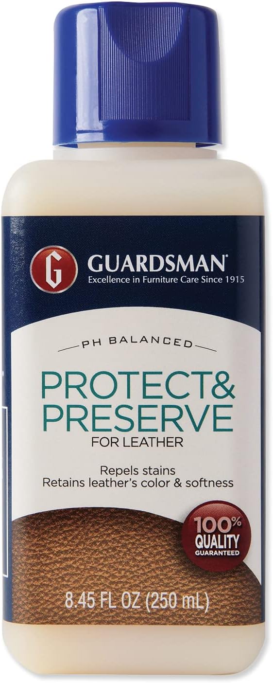 Guardsman Protect & Preserve Leather Protector for Leather Furniture & Car Interiors | Small Leather Goods and Leather Shoe Cleaner, 8.4 Fluid Ounces