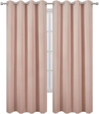 LEMOMO Blackout Curtains 66 x 84 inch/Blush Curtains Set of 2 Panels/Thermal - Image 2