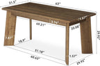 LITTLE TREE Solid Wood Dining Table for 4-6 People, 63 Inches Dining Room Table, Vintage Rectangle Kitchen Table with Leaning Legs, Dinner Tables for Dining Room Living Room, Easy Assembly, Chestnut