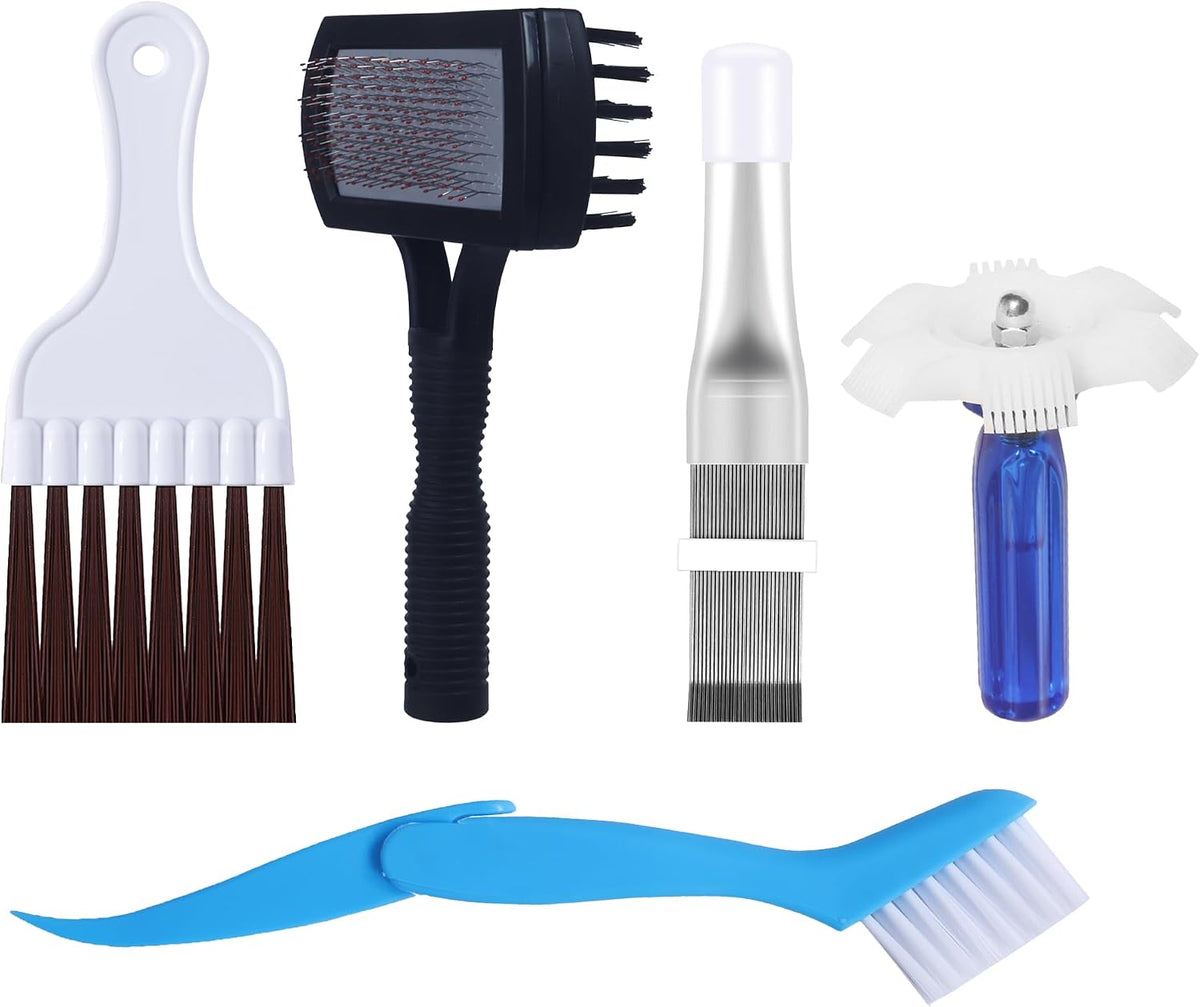 10 Pcs Air Conditioner Fin Comb Cleaner kit AC Coil Cleaning Brush 5 Different Fin Combs Condenser Fin Straightener AC Evaporator Comb Radiator Repair Clean Tool (Multicolor)