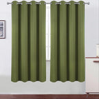 LEMOMO Blackout Curtains 66 x 72 Inch Long Olive Green Curtains Set of 2 Panels by Lemomo