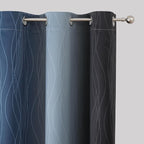 Estelar Textiler Navy Blue and Black Ombre Blackout Curtains 63 Inches Long - Image 4