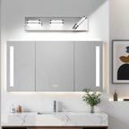 Torondo 360° Rotate LED Bathroom Vanity Light Fixtures, Acrylic Vanity Lights for Bathroom, Modern Wall Lighting Fixtures Over Mirror Living, Chrome, Natural White, 3-Light, 17-Inch