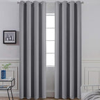 Yakamok Room Darkening Gray Blackout Curtains 84 Inch Long Light Blocking by Yakamok