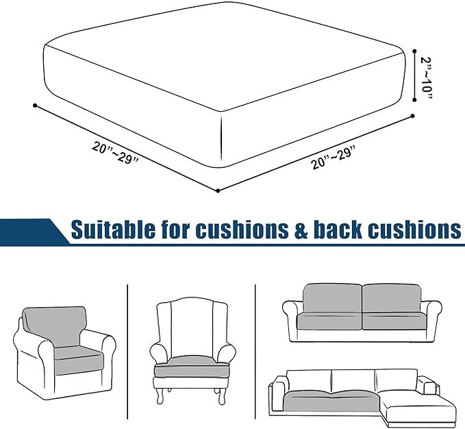 Water Repellent Sofa Cushion Slipcovers, Stretch Seat Cushion Covers Sofa Covers - Image 6
