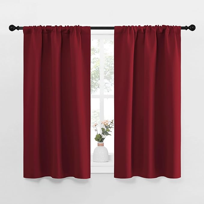 NICETOWN Christmas Burgundy Curtains Blackout Drape Panels by NICETOWN