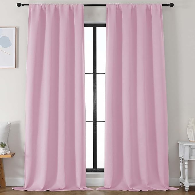 Simplebrand Ava Pink Blackout Curtains by Simplebrand