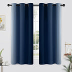 Yakamok Light Blocking Ombre Curtains, Room Darkening Grommet Window Drapes - Image 2