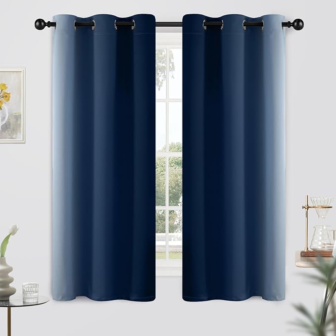 Yakamok Light Blocking Ombre Curtains, Room Darkening Grommet Window Drapes - Image 2