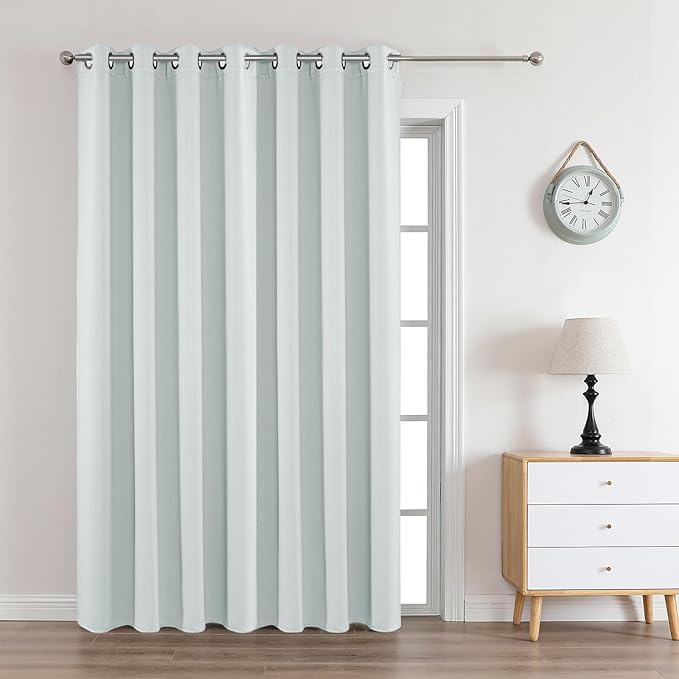 Joydeco White Curtains 108 Inches Long 1 Panel, Thermal Insulated Long by JOYDECO