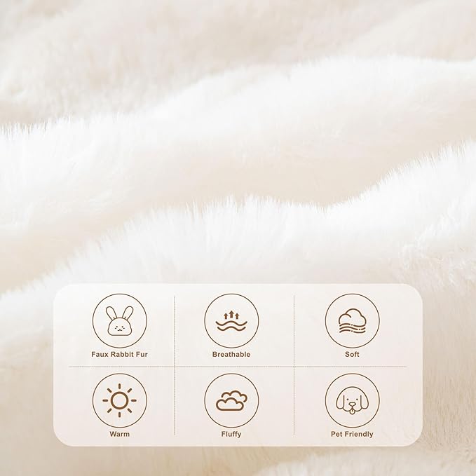 HANDONTIME White Sofa Covers Dog Couch Cover Rabbit Plush L Shaped Couch Covers - Image 2