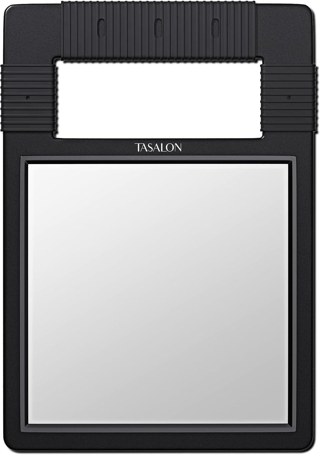 TASALON Unbreakable Handheld Mirror with Silicone Handle, Black
