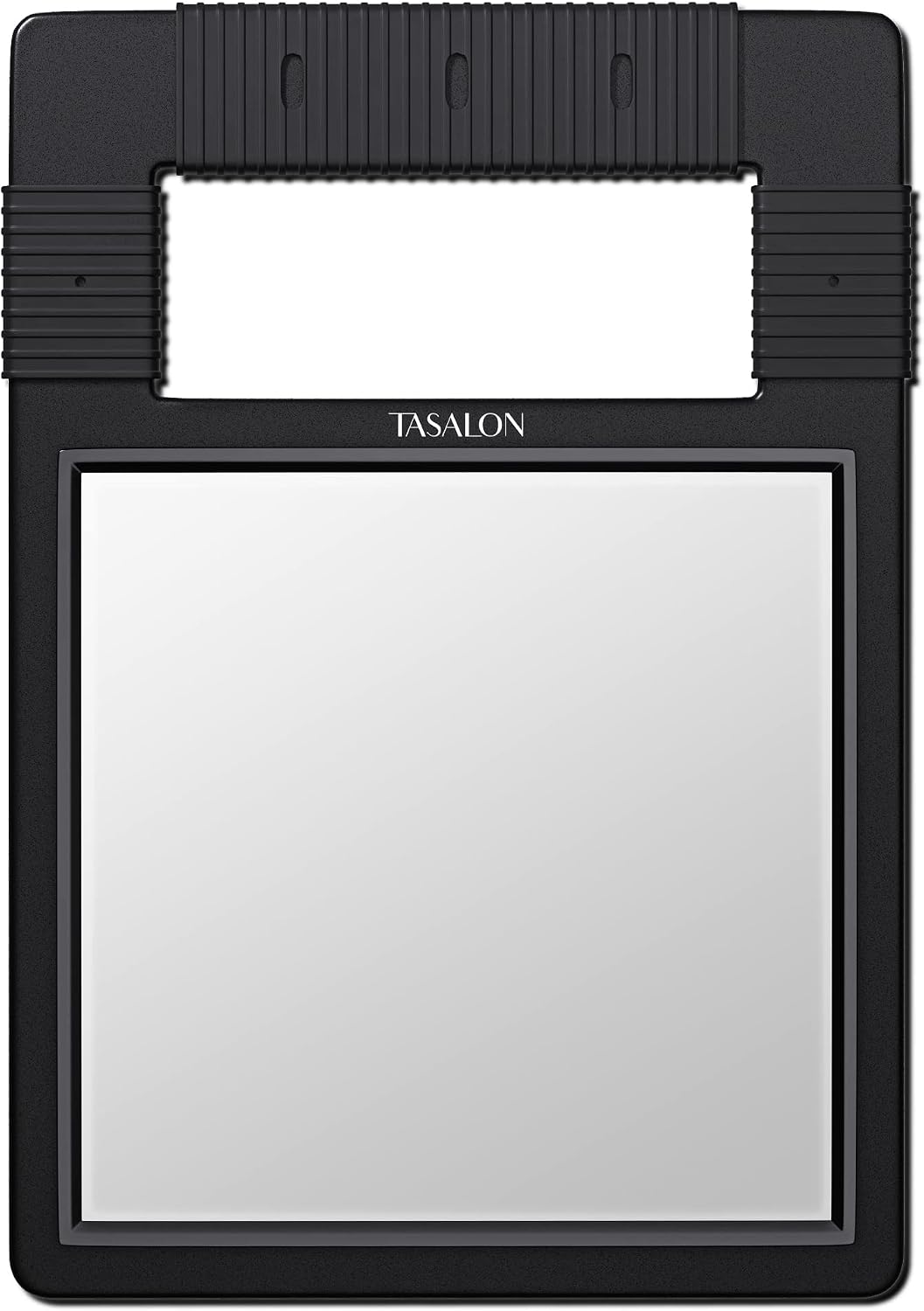 TASALON Unbreakable Handheld Mirror with Silicone Handle, Black