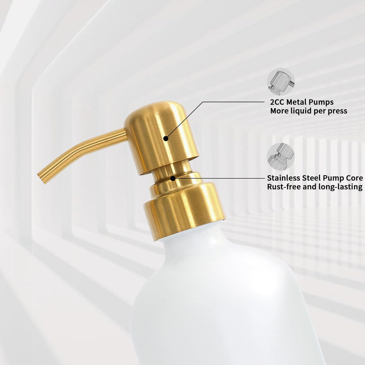 Prus Waso Gold Soap Dispenser Bathroom Set