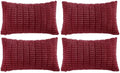 Fancy Homi 4 Packs Burgundy Decorative Throw Pillow Covers 12x20 Inch by Fancy+Homi