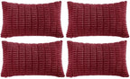 Fancy Homi 4 Packs Burgundy Decorative Throw Pillow Covers 12x20 Inch by Fancy+Homi