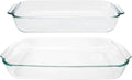 Pyrex 233 (3Qt) and 232 (2Qt) Clear Glass Baking Dishes - Made in USA