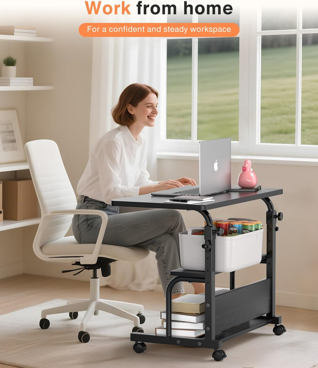 QZMDSM Portable Rolling Desk on Wheels