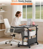 QZMDSM Portable Rolling Desk on Wheels