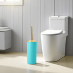 9 Pieces Teal Bathroom Accessories Set Gorgeous Gold Bathroom Set, Trash Can, Toilet Brush, Soap Dispenser, Toothbrush Holder, Soap Dish, Tumber, Qtip Holder, Tray, Sink Countertop Set