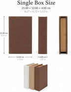 Decorative Linen Faux Book Storage Box Neutral Decorative Book Accent,8"