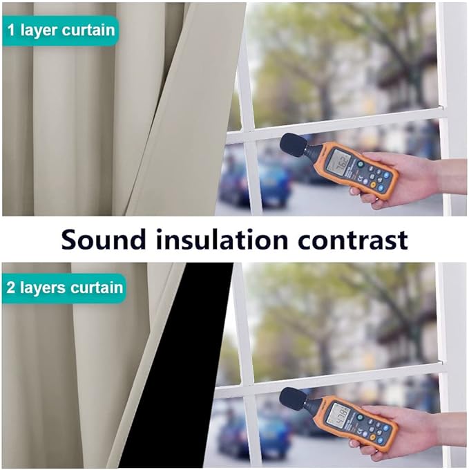 NICETOWN Natural Blackout Curtains 80 inches Long, Full Light Blocking Drapes - Image 4