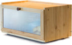 ETMI Vintage Bread Box for Kitchen Countertop - Retro Brown Bread Storage Box Breadbox