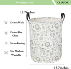 CLOCOR Laundry Basket,Collapsible Storage Baskets,Room Decor,Gift Basket（Green Animals