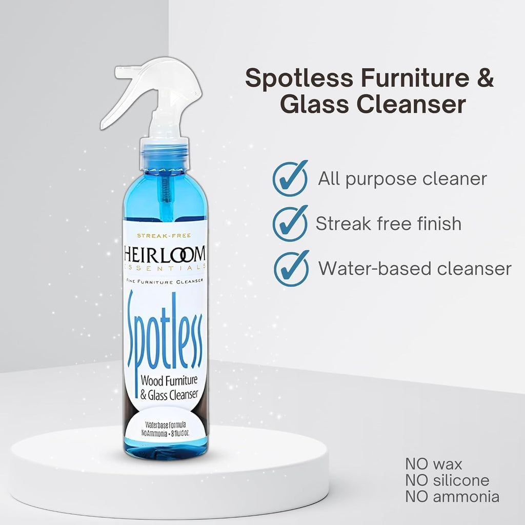 Wood Polish, Glass Cleaner and Microfiber Towel Bundle, Furniture Care Kit