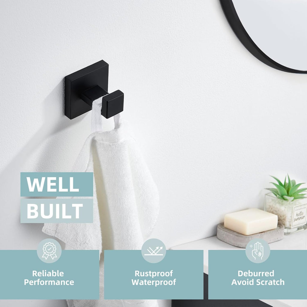 Angle Simple Towel Hook Matte Black, Coat Robe Hook, Bathroom Towel Hanger