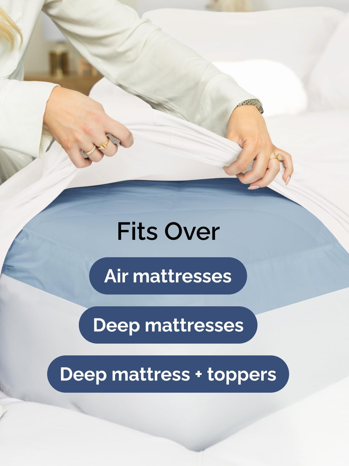 CGK Extra Deep Queen Sheet Set - 6pc Cooling Sheets - Antique White
