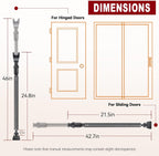 Door Security Bar, Heavy Duty Sliding Patio Bar with 120DB Alarm