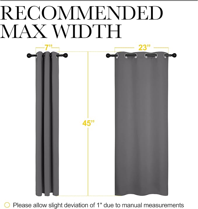 NICETOWN Grey Blackout Curtain Panels - Image 7