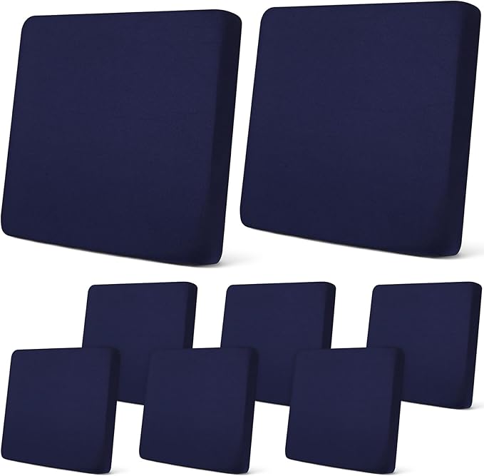 Newwiee 8Pcs Patio Cushion Covers Stretch Outdoor Cushion Cover Replacement by Newwiee
